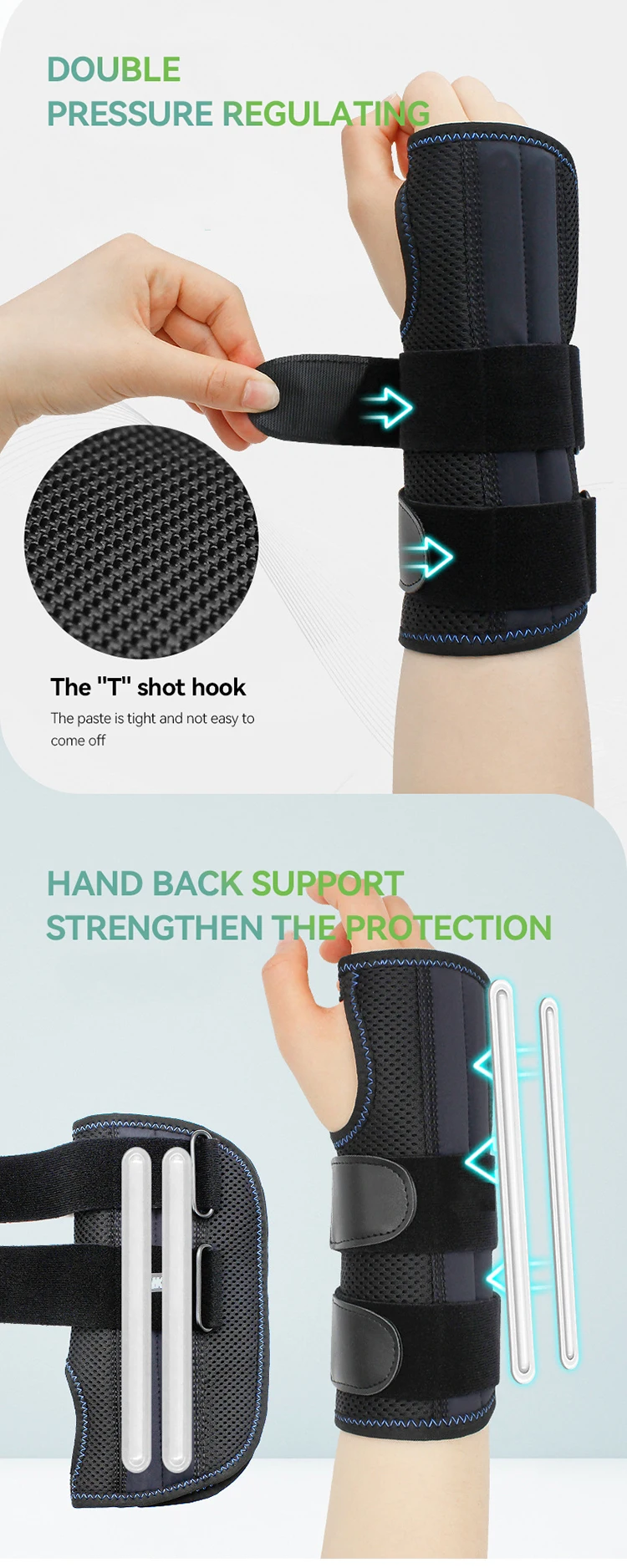 Adjustable Wrist Support Splint Hand Brace With 3 Stays Wrist Brace For