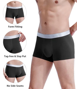 Latest Design Mens Boxer Briefs Solid Color Comfortable Underwear Cotton Spandex Trunks