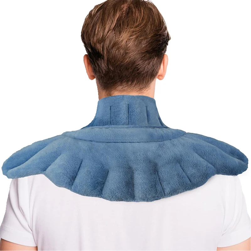 private label relieve fatigue therapy flaxseed clay beads microwave plush neck warp heating pad for shoulder