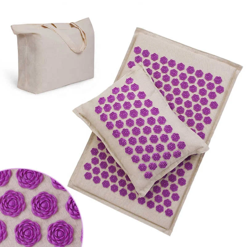 100% натуральный коврик из органического льна для акупунктуры, наполнитель из кокоса, коврик для акупрессуры