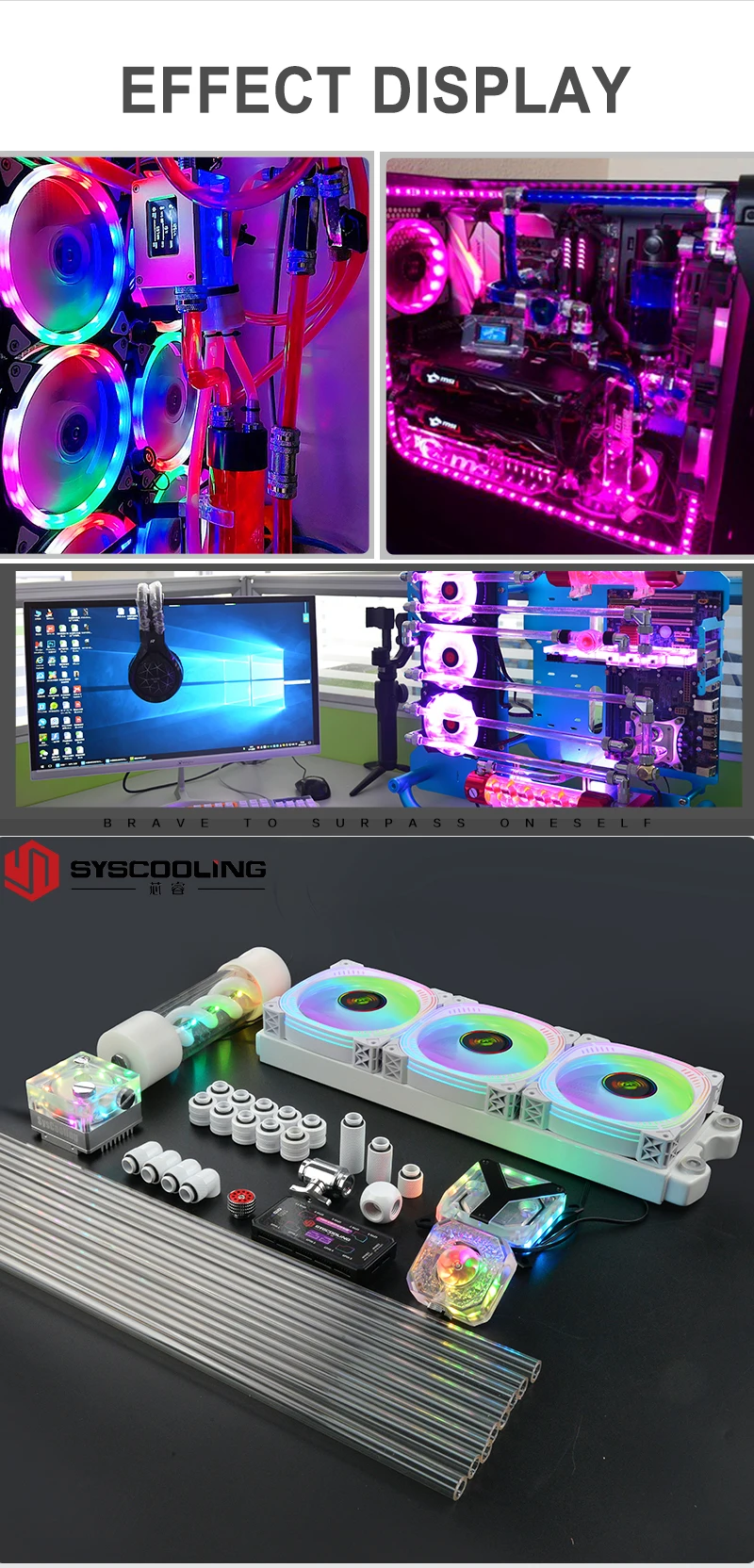 Syscooling White Color Pc Water Cooling Kit For Intel And Amd Cpu 360mm