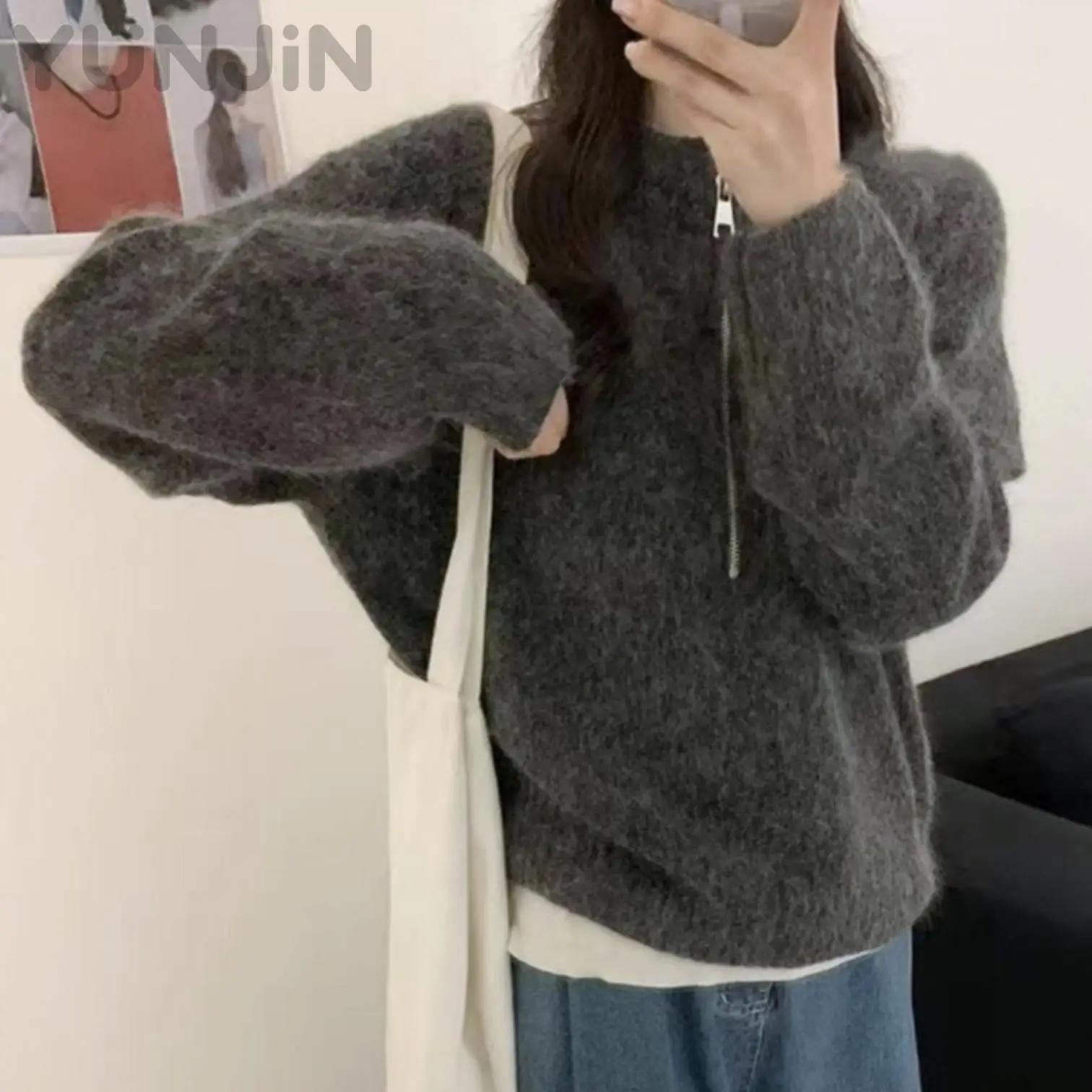 New Autumn Winter 100% Pure Wool Sweater Women