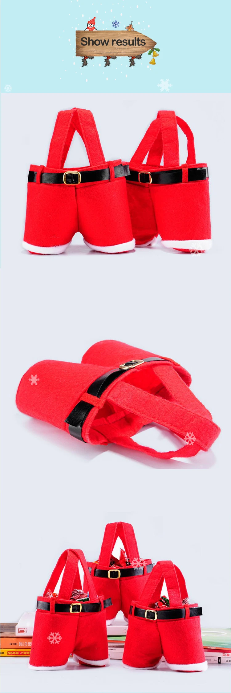 5PCS Santa Pants Christmas Gift Bags - Large Treat Bags For Wine Bottles, Candy & Gifts - View #8