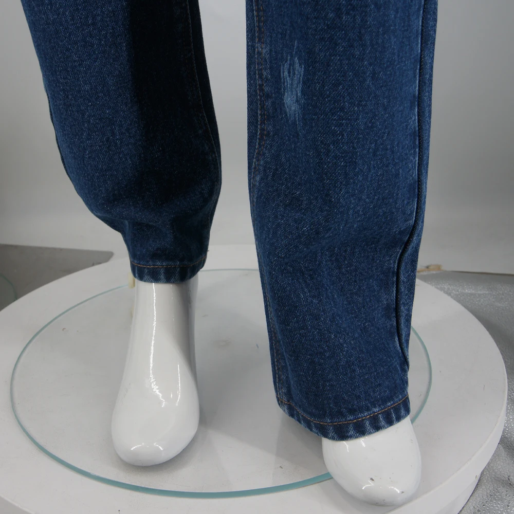 Mens Jeans Slim Fit Business Formal Wear Ripped Basic Denim Jeans Men Pants Fashion Jens Pant Fleece-lined Jeans