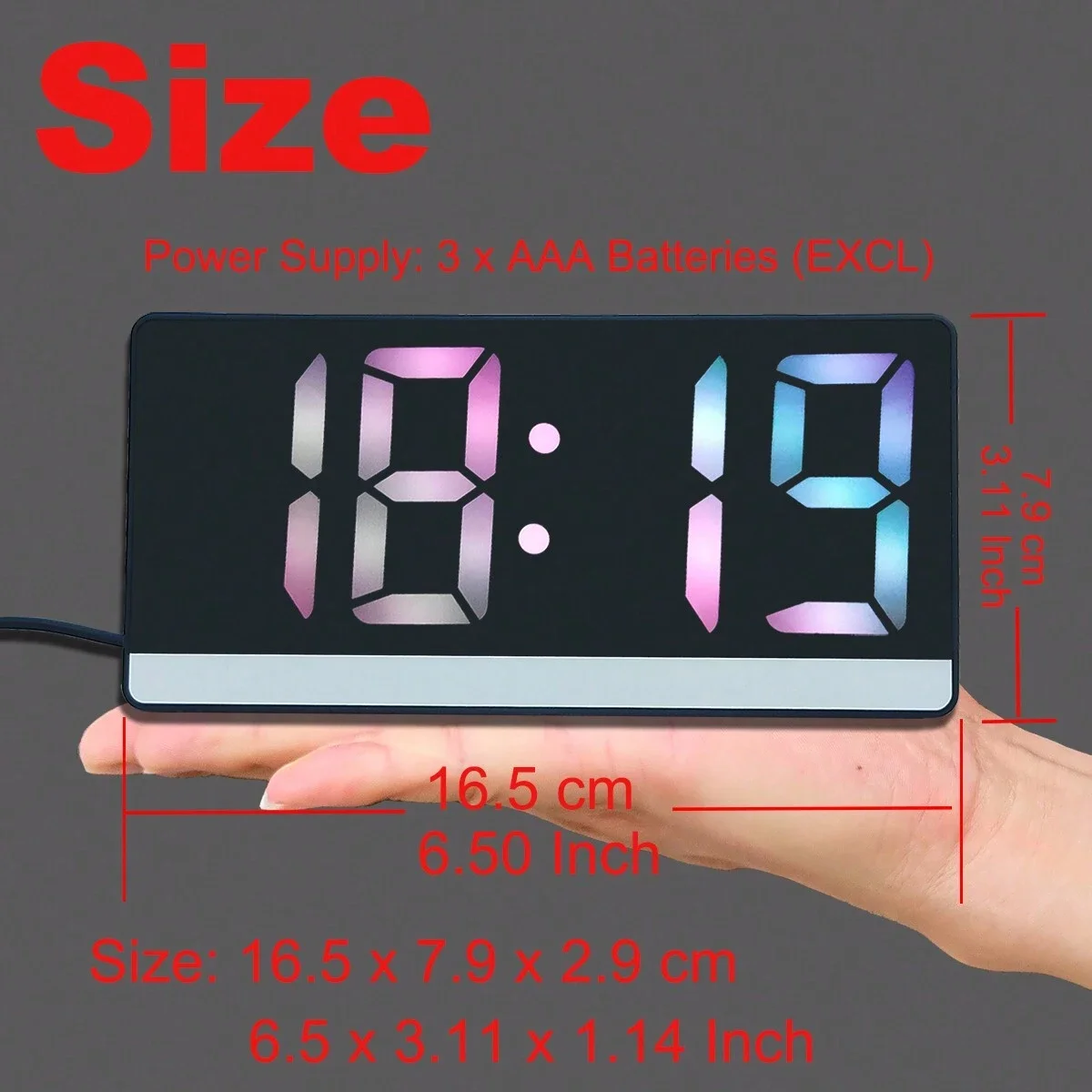 Digital Alarms Clock Voice Control USB Charging LED Digital Desk Clock for Living Room