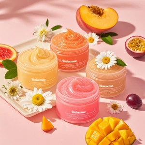 Factory New Arrival Customised Wholesale Floral Flavour Convenient and Portable Fruit Flavour Lip Scrubs