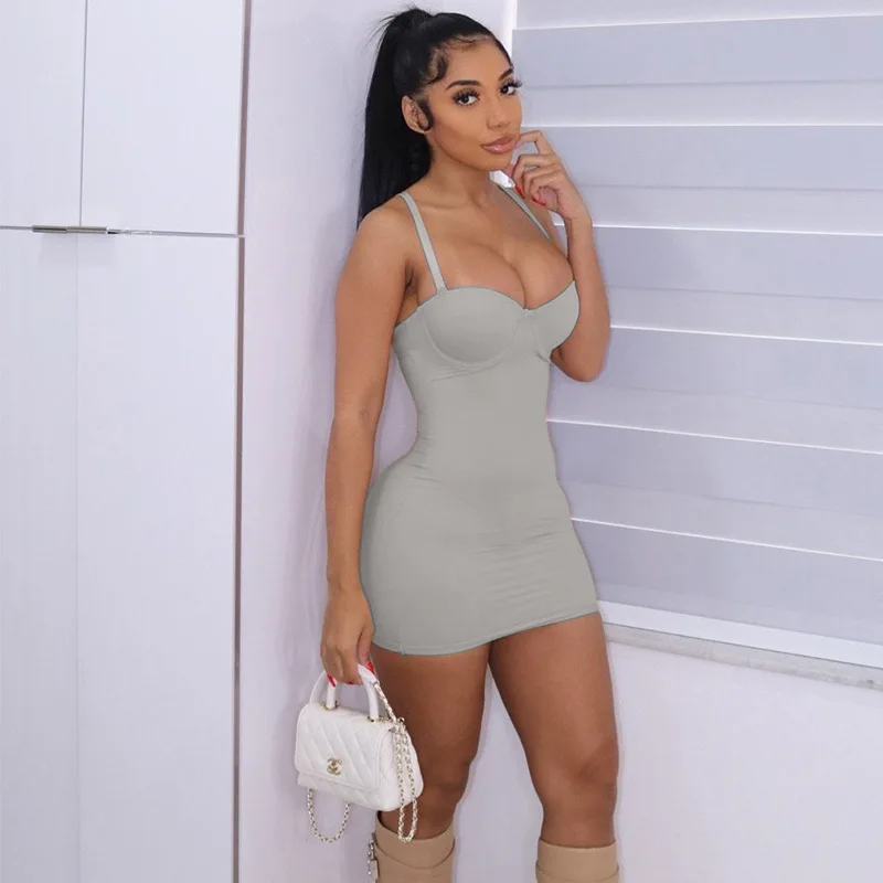 Sexy Spaghetti Strap Mini Dress Women's 