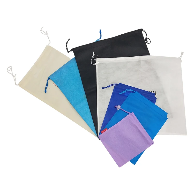 Black Cotton Dust Bag With Drawstring Custom Logo Black Drawstring Bag