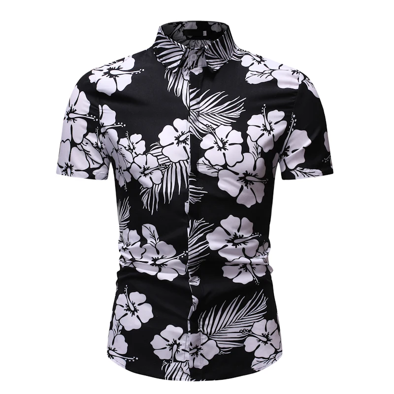 2020 Men's Floral Printing Short Sleeve Loose Hawaiian Shirt Camisa  Masculina Streetwear Fashion Clothes White/black Shirt M-2xl - Shirts -  AliExpress
