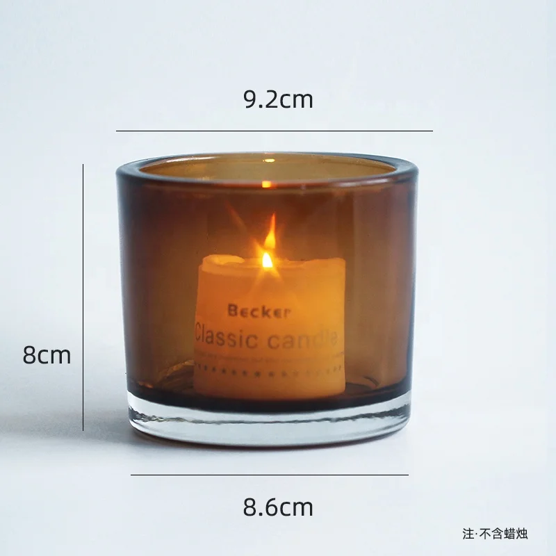 8OZ Candle Holder Clear Double Wall Glass Candle Jar With Custom Color