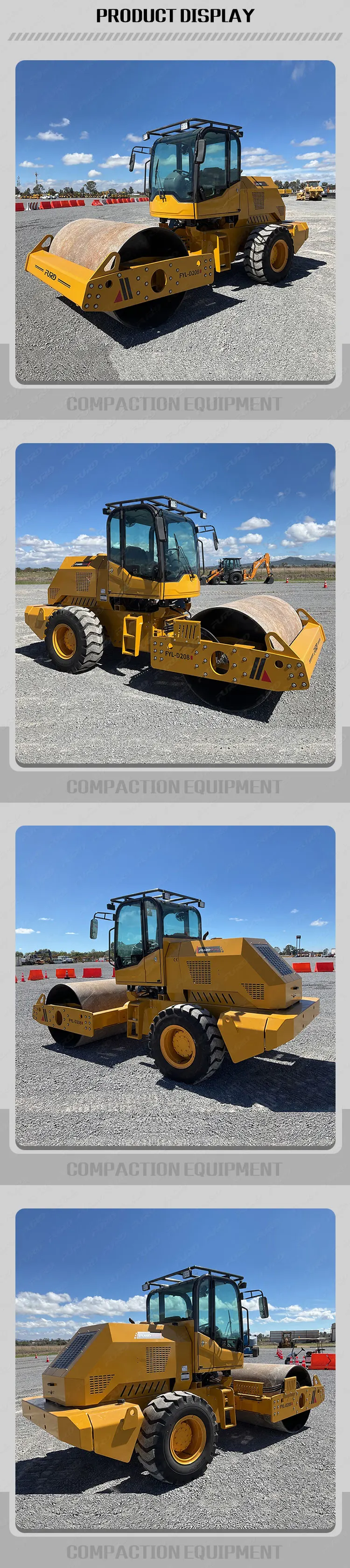 Rideon Mini Hydraulic Vibratory Single Drive Single Steel Wheel Soil