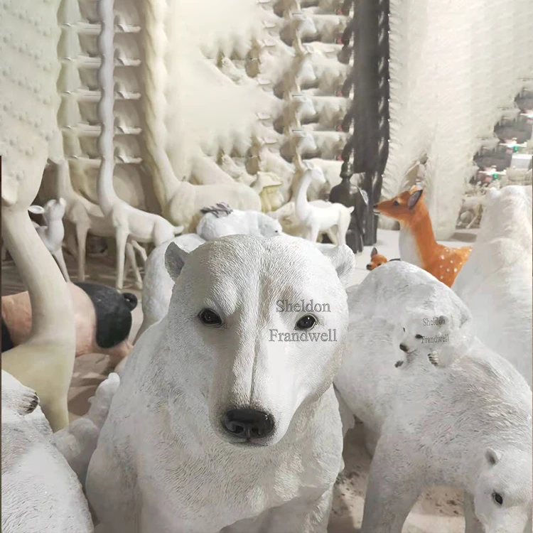 等身大のホッキョクグマ動物/6フィートの氷のテーマグラス