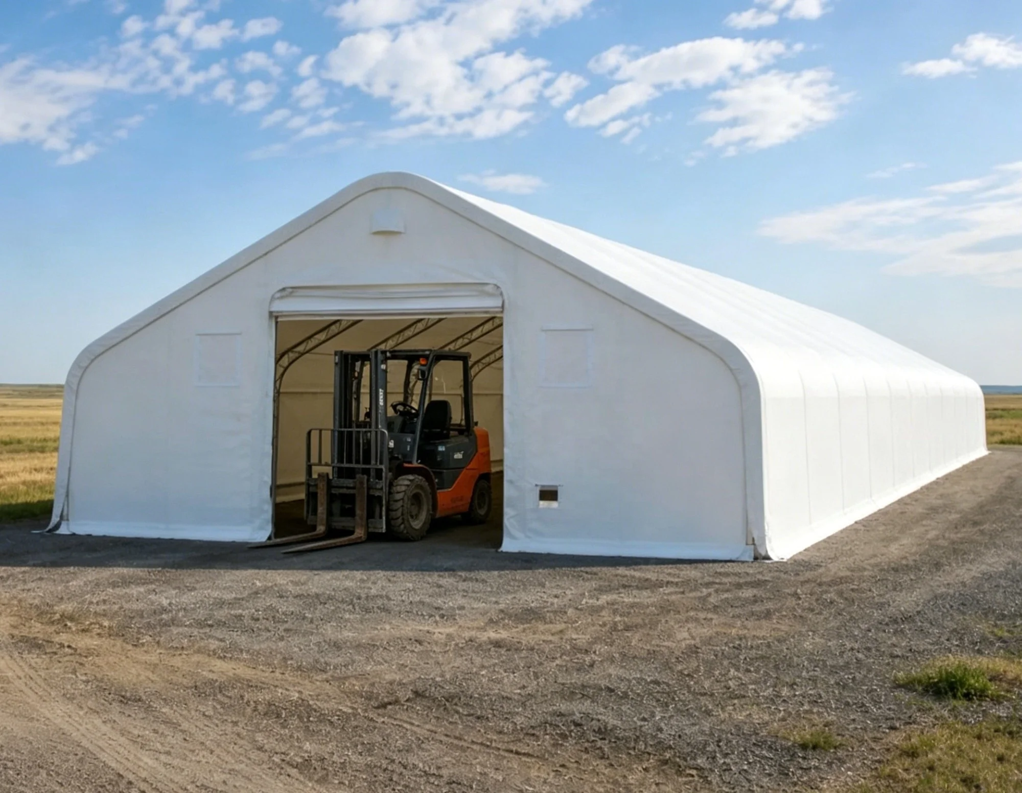 Double Truss Fabric Building for Farming Equipment  Storage, Agricultural Warehouse Tent, Heavy Duty Storage Shelter