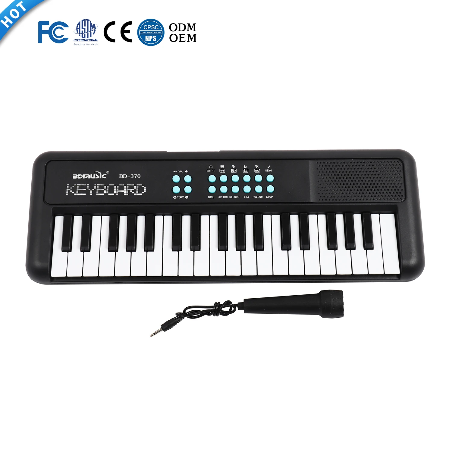 37 Key Portable Toy Musical Instruments Electronic Organ Keyboard for Kids