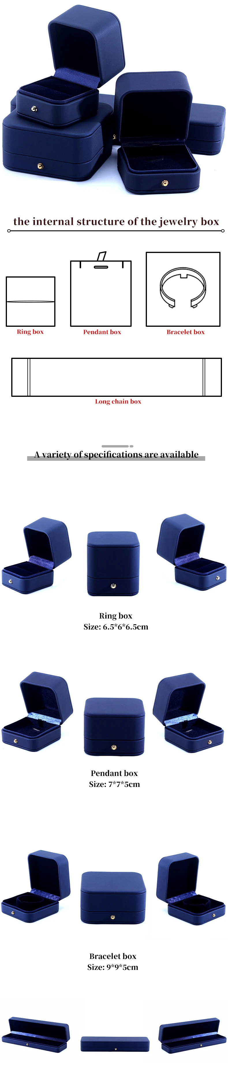 Hanhong Wholesale Custom Logo Luxury Blue Pu Leather Jewelry Packaging ...