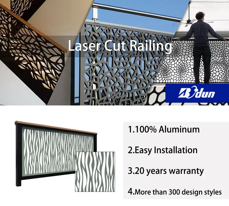 Laser Cut Aluminum Railing High End Balustrades & Handrails Stair ...
