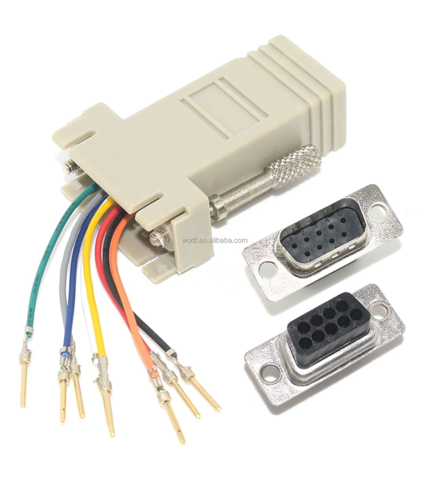 Db9 Female To Rj45 Female Modular Modular Rs232 Adapter Kit - 8 Wires ...