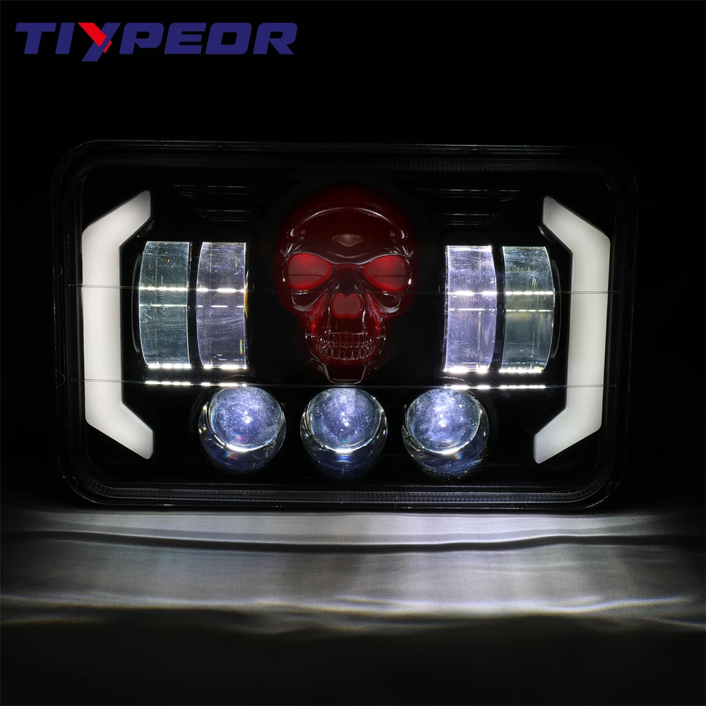 product tiypeor 5 inch led headlight square led drl headlamp for jeep wrangler off road vehicle drl motorcycle car light-7