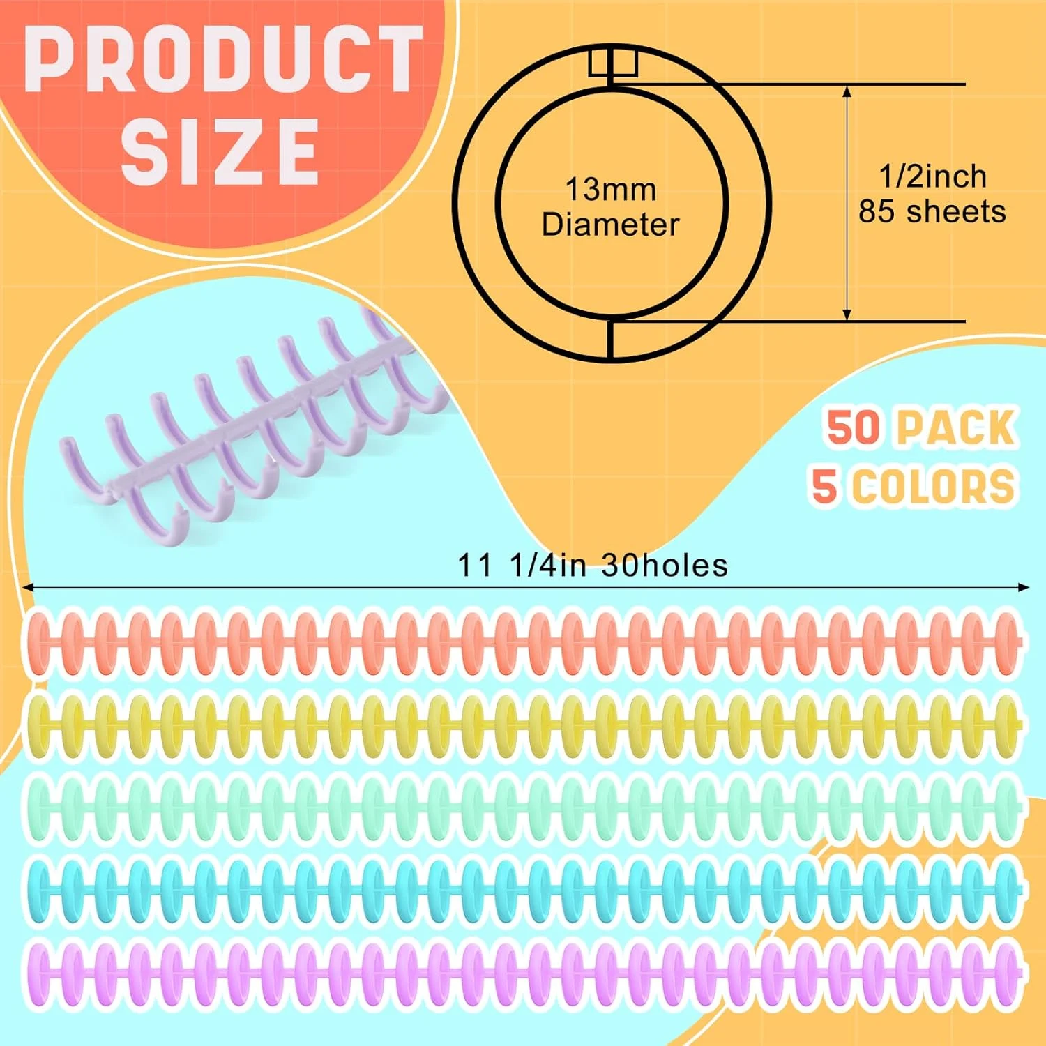 50pcs 1/2\" Diameter Comb Binding Spines 30 Ring Plastic Binder Combs Easy  Edit Spines for Teacher Office School Supplies| Alibaba.com
