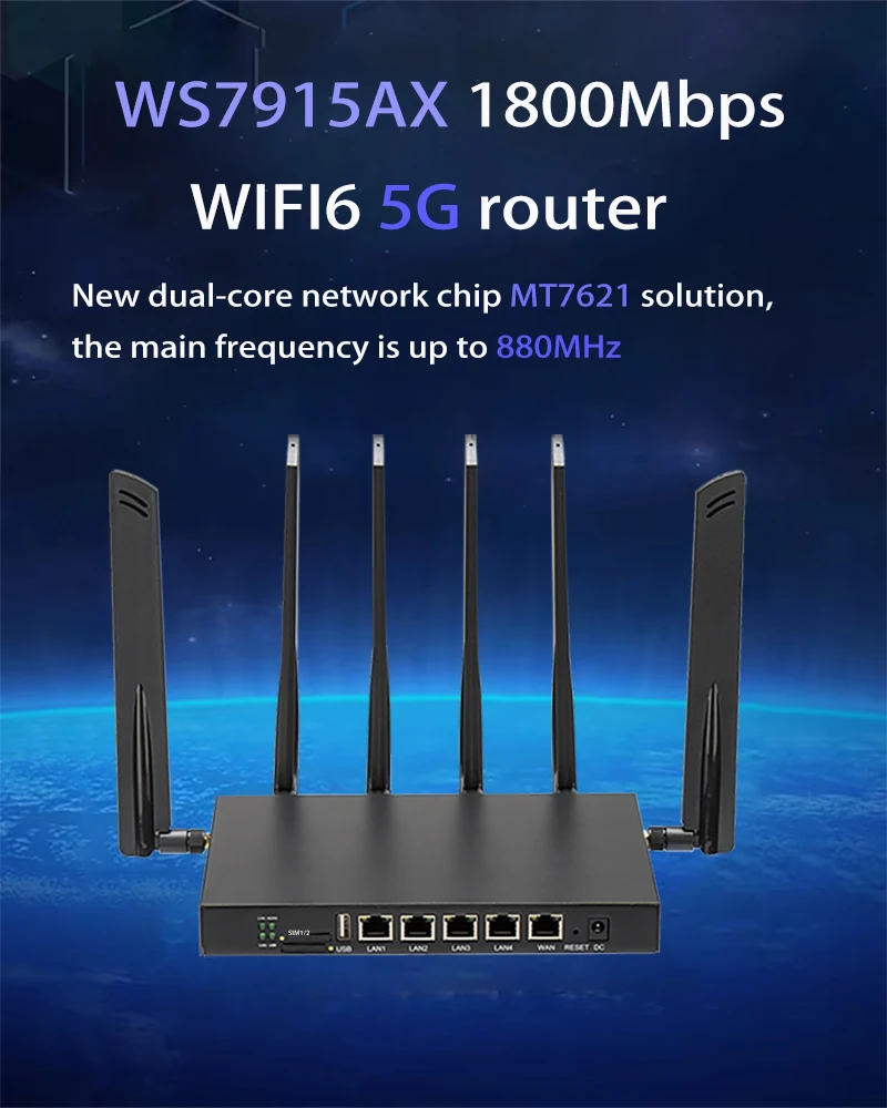 HUASIFEI WIFI6 dual band router wifi 5g dual-core network chip MT7621 wifi router 4g with SIM card slot