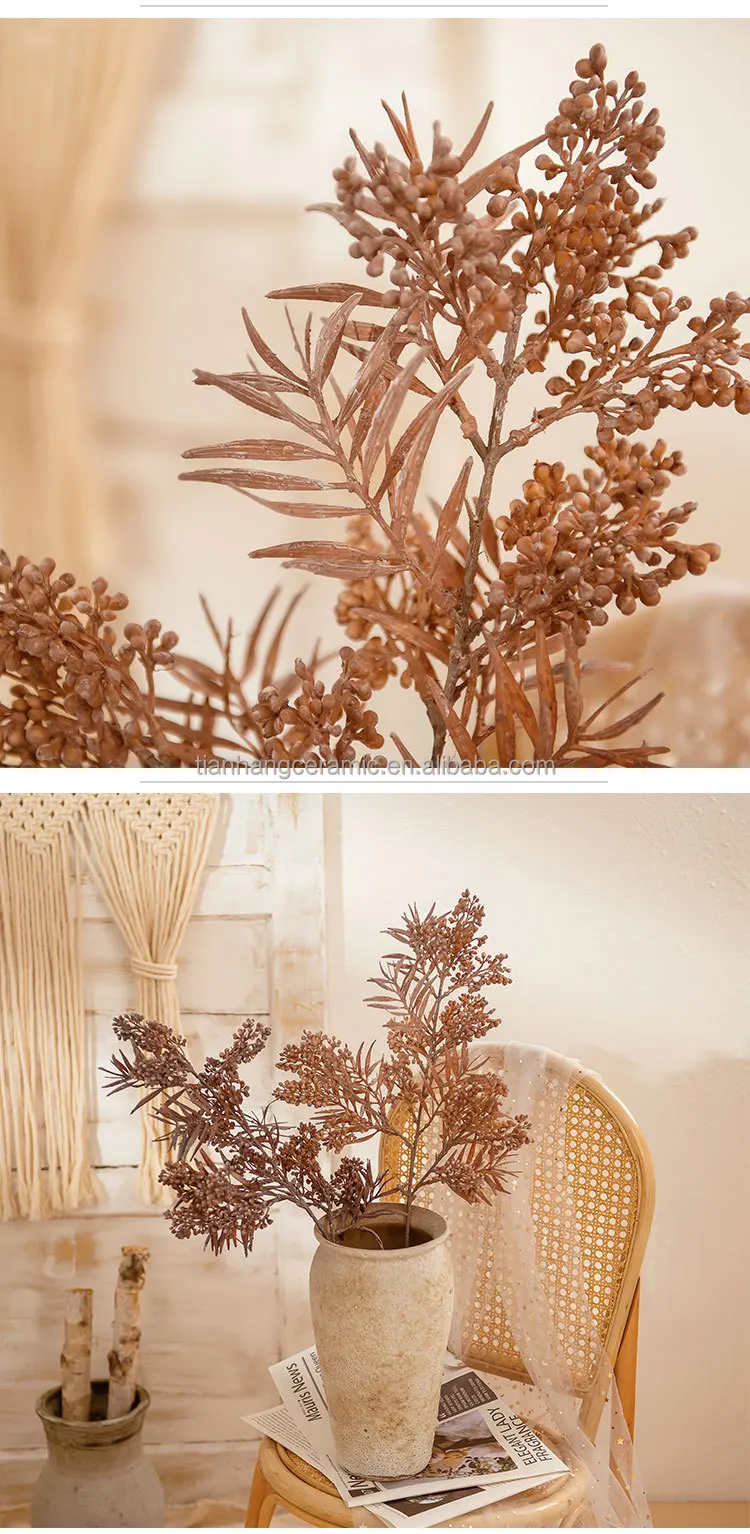 76cm Wholesale Artificial Flowers Artificial Plastic Plants Pine Leaves and Pinecones Home Decoration.jpg