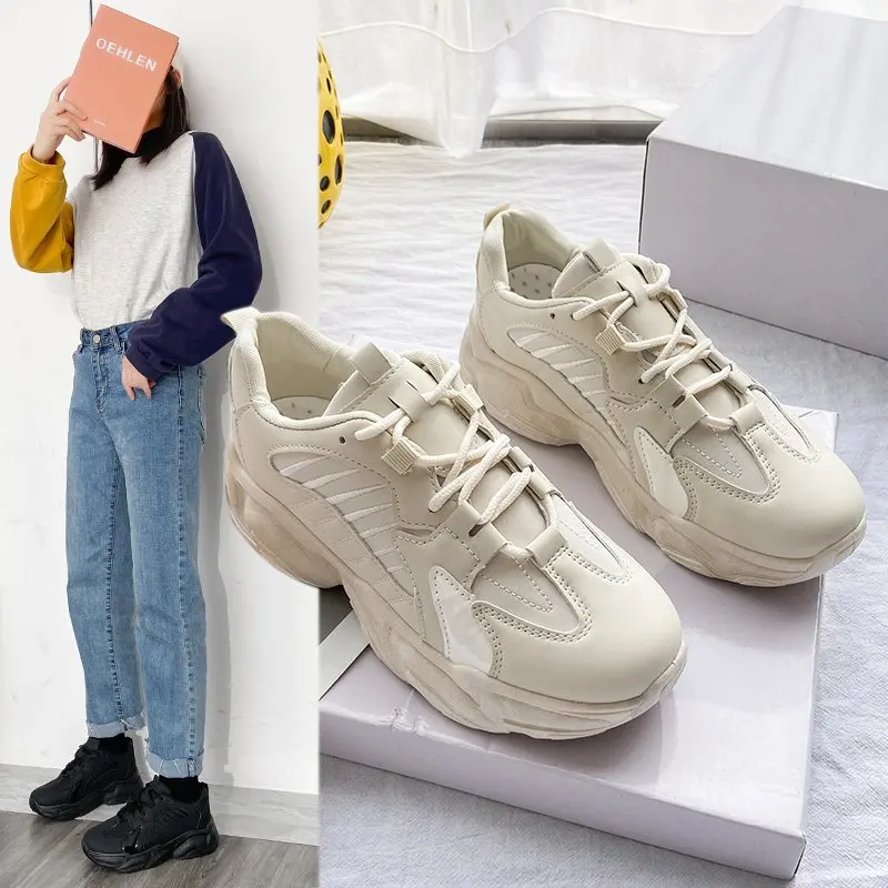 Sapatos Femininos De Designer,Calçado Antigo Solado Grosso Aumento Selvagem  Estudante Casual Esportivo - Buy Mulheres Sapatos De Desporto,Rainbow Color  Respirável Lace-up Altura Crescente Sapatos De Plataforma Grossas Casuais  Alta Wedge Sneaker Para