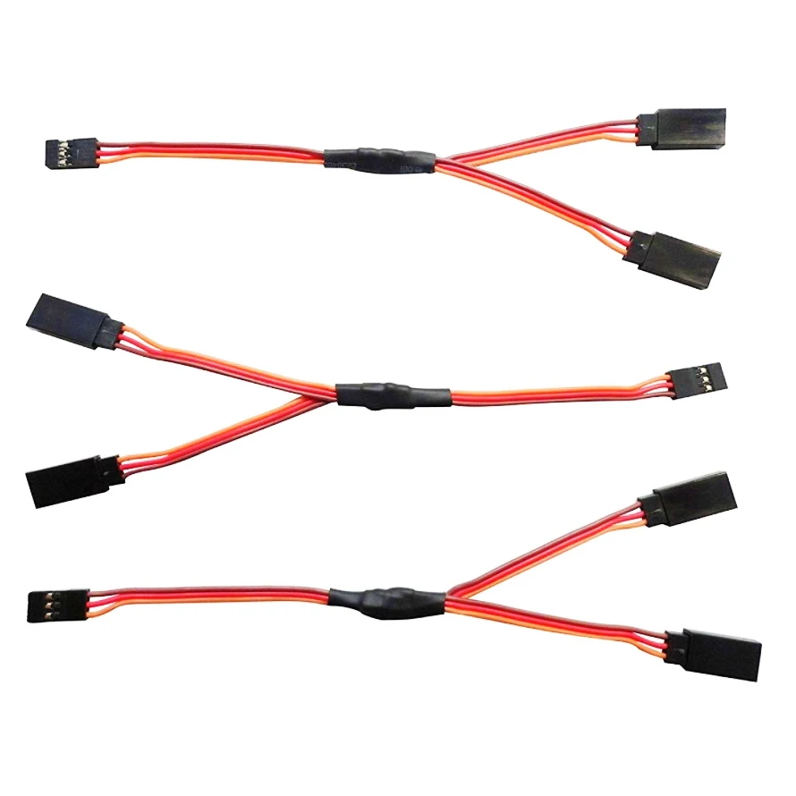 E-W RC Servo Extension Wires & Y-Split Cables - Futaba Compatible - UK Seller (Multiple Lengths)