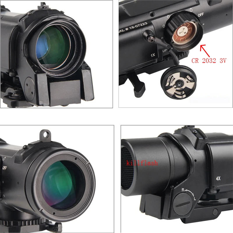 新着商品】 狩猟用の戦術的な1x-4x調整可能なデュアルロールサイト光学スコープスコープ Buy Hunting Scope,Tactical  Scope,Scope Product