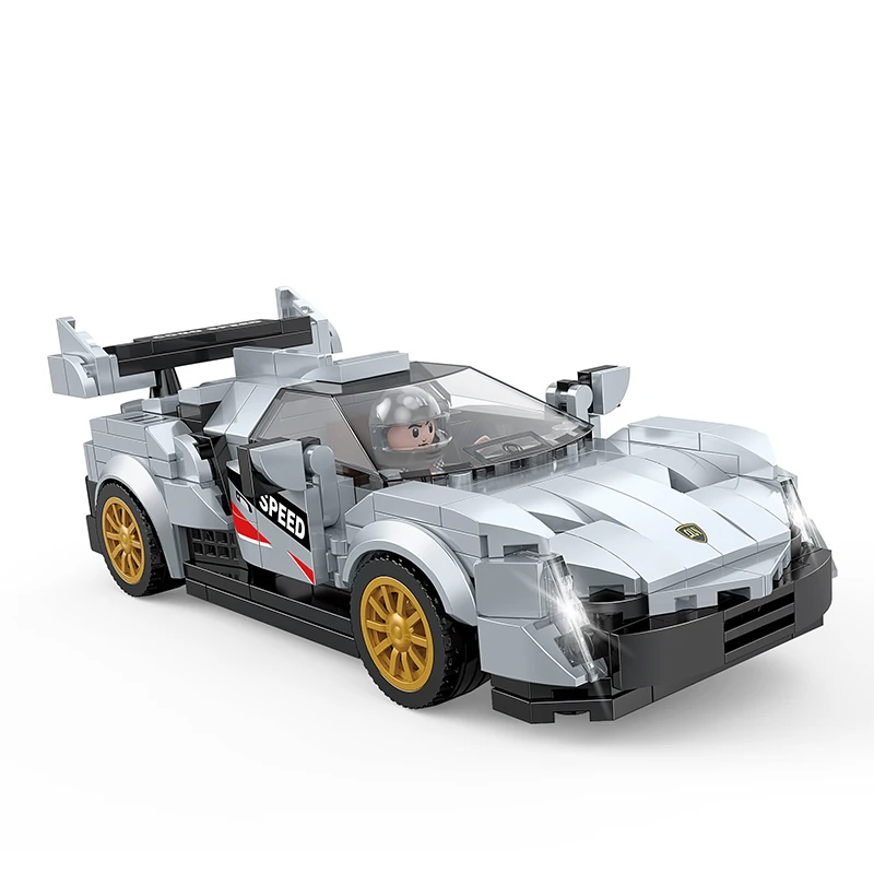 Cogo Creative Educational Construction Diy Racing Car Plastic Building ...