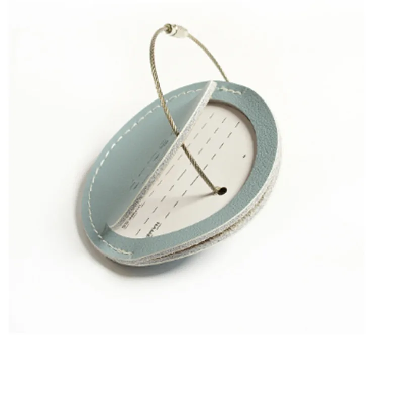 Custom Logo Debosssed Round Luggage Tags With Stainless Steel Loop