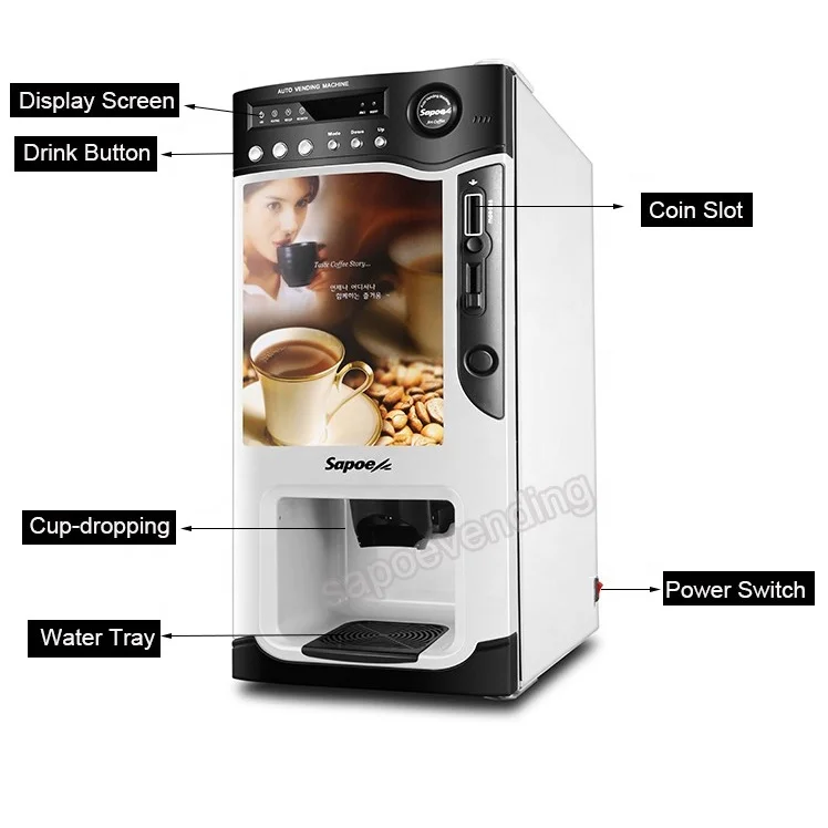 Best Price Automatic Tea Coffee Vending Machine with 2 Tank