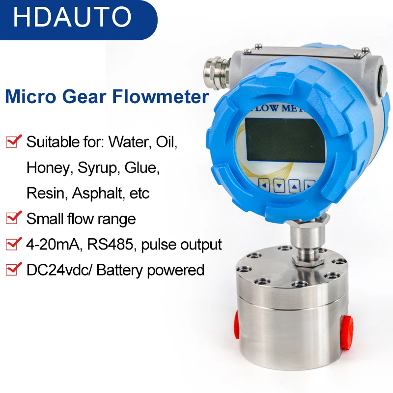 OEM China Factory Price High Precision G1/2 RS485 Micro Elliptical Oval Gear Flowmeter for Glue Edible Oil High Viscosity Liquid