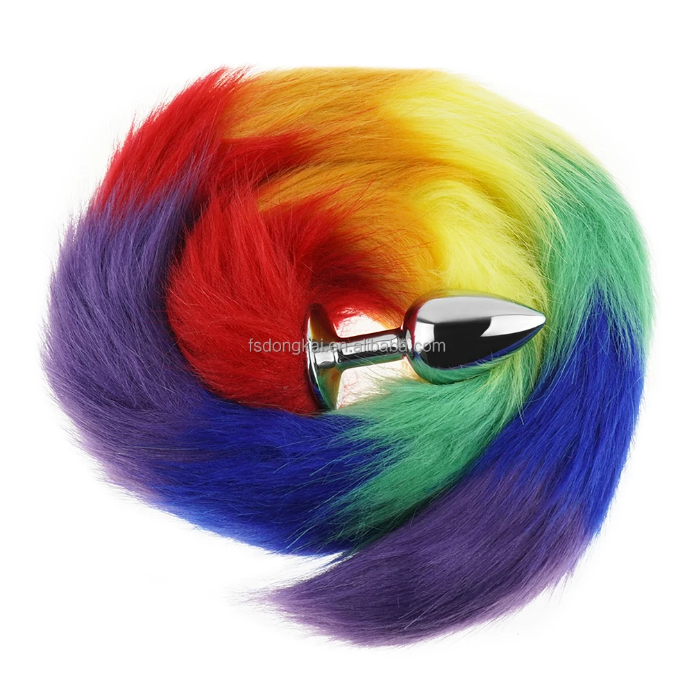 rainbow tail anal plug Fox Tail Butt Plug Sexy Metal Fox Tail Anal Plug – Honeyloveyou