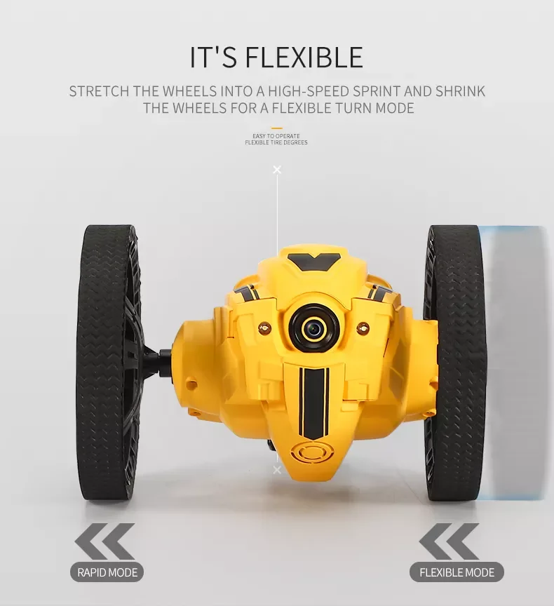 Jinming 2.4Ghz WIFI Remote Control Bounce Car with Light and Music Multifunction RC Stunt Car with Camera