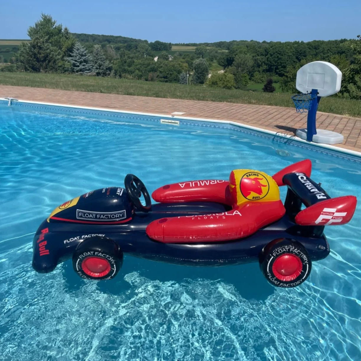 Custom Large PVC Race Car Floating Lounge Summer Swimming Pool Float for Adults for Summer Pool Parties