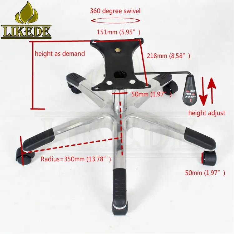 5-Leg Computer Chair Base Accessories for Apartment Furniture Legs