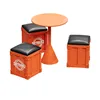 Orange one table three chairs