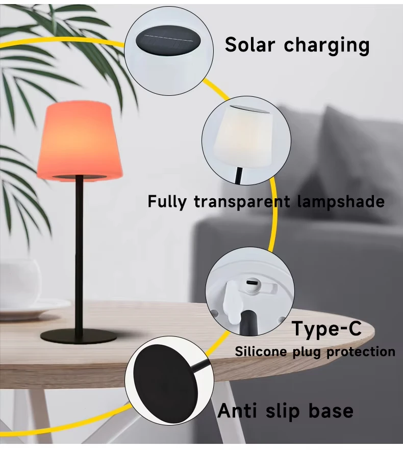 product bedroom bedside led table lamp cordless charging plastic lampshade dimmable indoor living room hallway decorative light-40