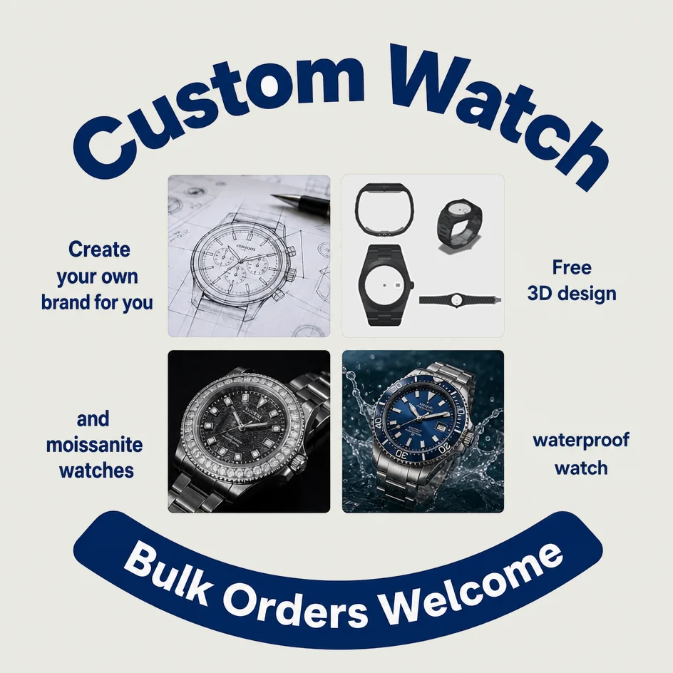 Manufacturer Custom logo Watch Stainless Steel Quartz Mechanical Alloy Sports Watches Leather Nylon Watches