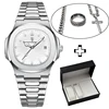 Bianco, orologio+3 pezzi+scatola (JZ0113+LT0414+LT0303+lpbox04)