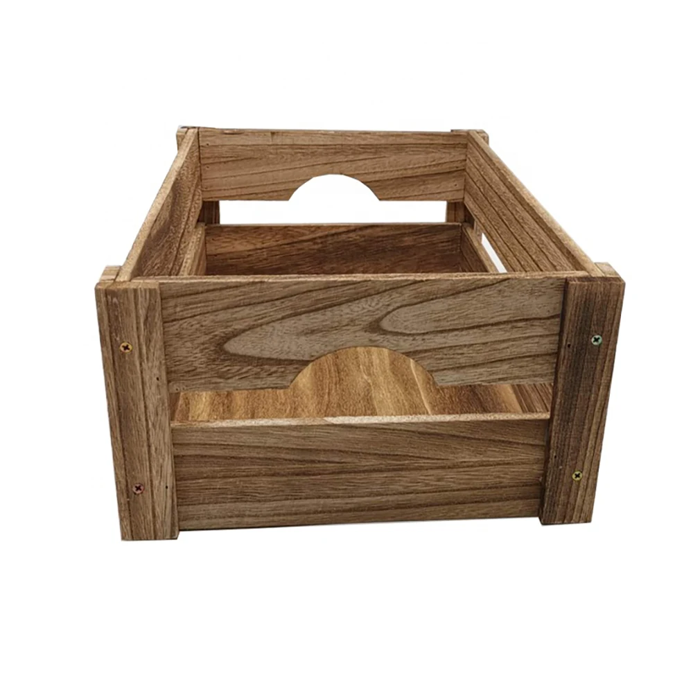 Складная деревянная Штабелируемая коробка для овощей и фруктов размера и стиля под заказ деревянный ящик