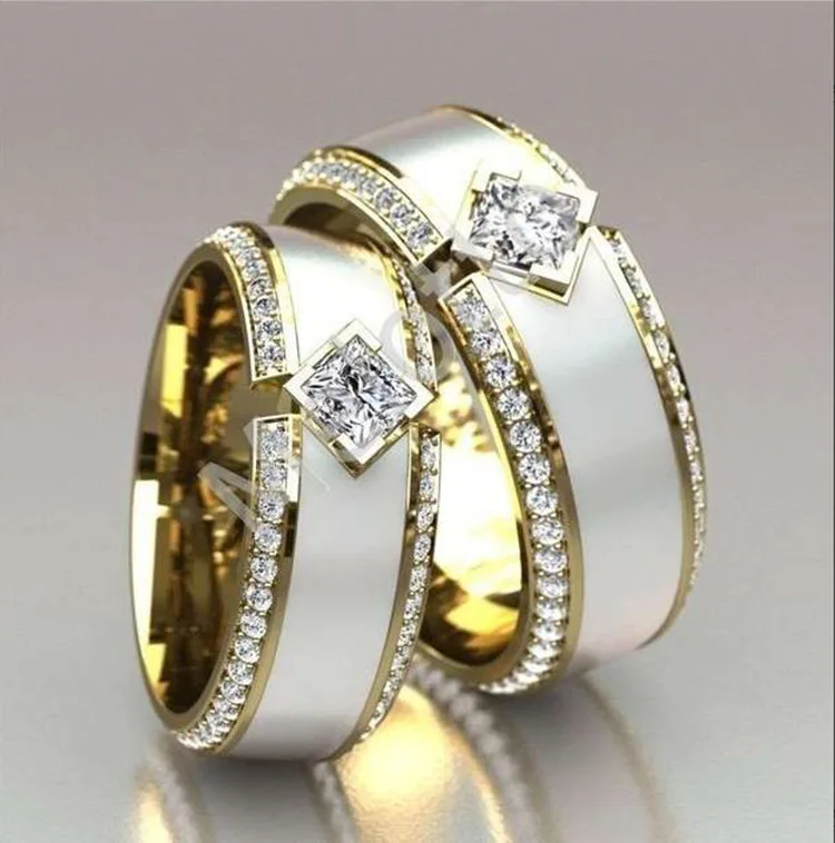 CAOSHI Romantic Proposal Rings Gold Couple Wedding Bands