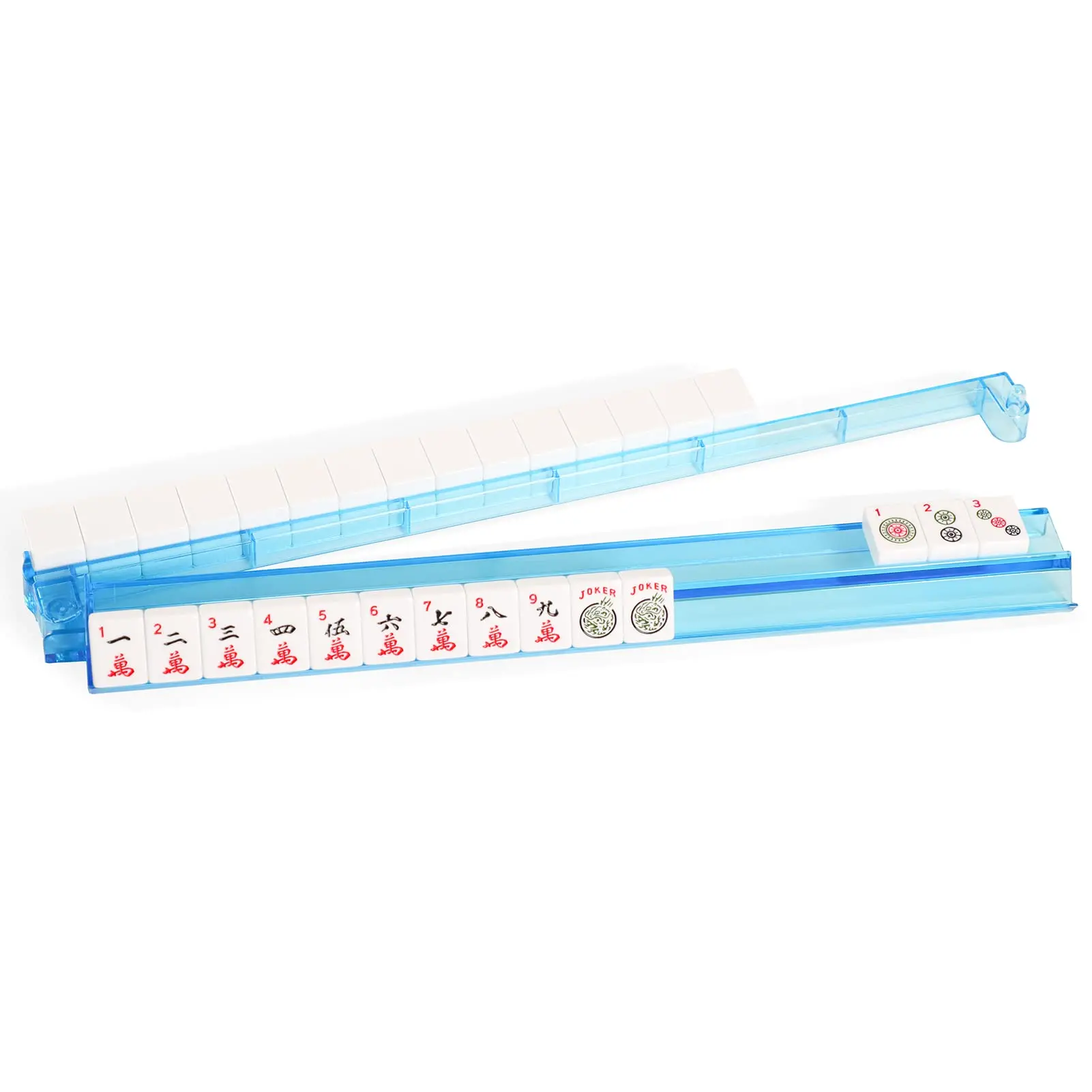 40cm Mahjong Tile Rack Pusher Set Acrylic Mahjongg Stand Pink Perspex Mahjong Organizer