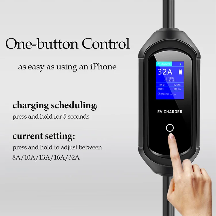 32a Home Emergency Evse Charge Point Travel Electric Car Charger Cable ...