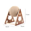 Trompette boule à gratter pour chat en bois massif triangulaire