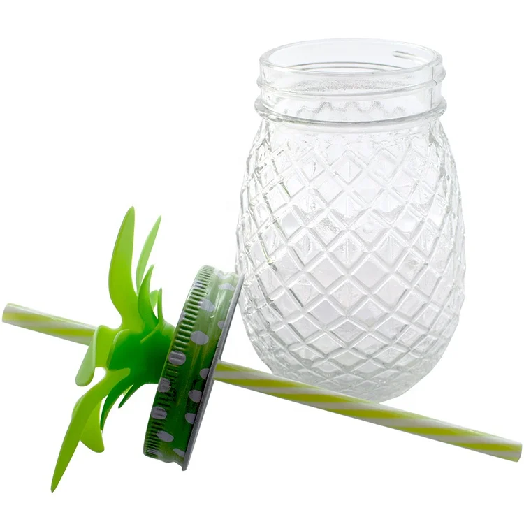 Relaxdays Jarre avec paille et couvercle, lot de 8, 400 ml, design Relaxdays Jarre avec paille et couvercle, lot de 8, 400 ml, design