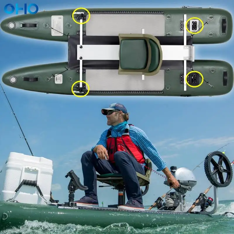 Oho New Fashion Inflatable Fishing Belly Pontoon Boat Enjoying Fishing ...