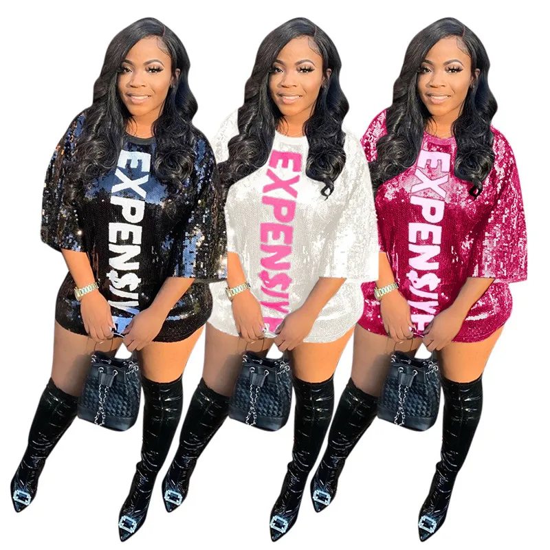 Fashionable sparkling women evening dresses with sequined