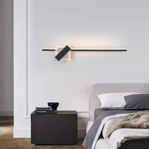 Minimalist Iron LED Wall Lamp Modern Design for Bedroom & Living Room Gold/Black Shade Dimmable