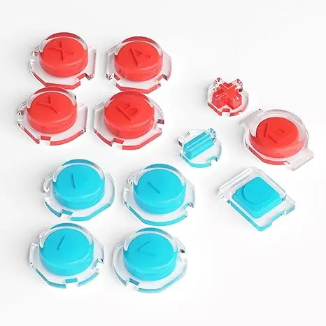 product blue red  clear custom replacement two tone jelly buttons controller for nintendo switch  switch oled joycon-34